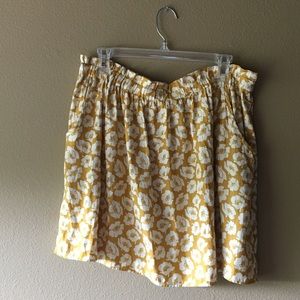 Mustard Floral Skirt, American Eagle